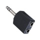 Adaptér Jack 2x3,5 F/Jack 6,3 M (stereo)