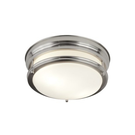 Edinburgh 2LT FLUSH - SATIN SILVER WITH OPAL GLASS IP44