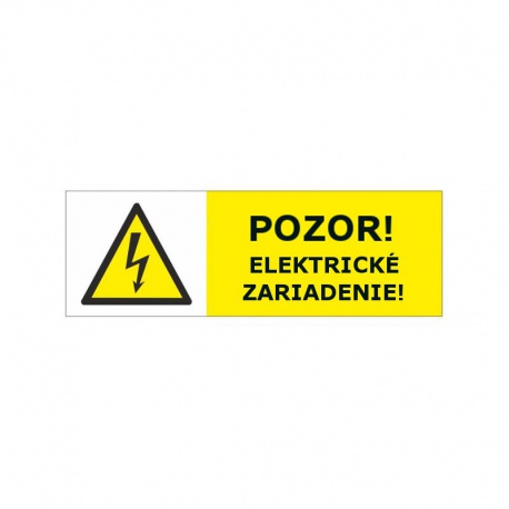 Pozor elektrické zariadenie! 60x20mm, nálepka