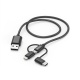 USB kábel 3v1, micro USB / USB-C / Lightning, 1,5 m