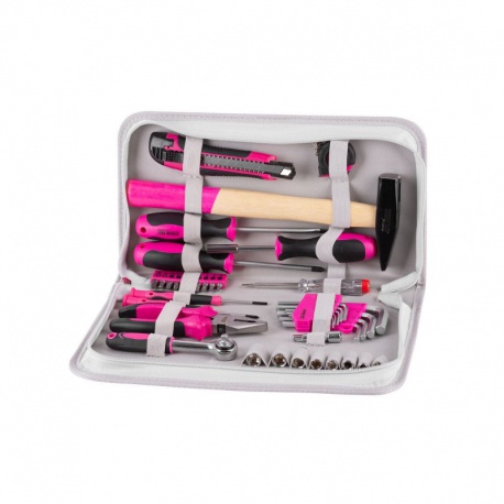 Sada náradia pre ženy LADIES PINK SET11, 39 dielna, ružová, v brašni