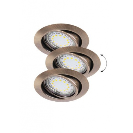 Lite, set 3x3W IP40, zápustné bodové LED svietidlo, bronz