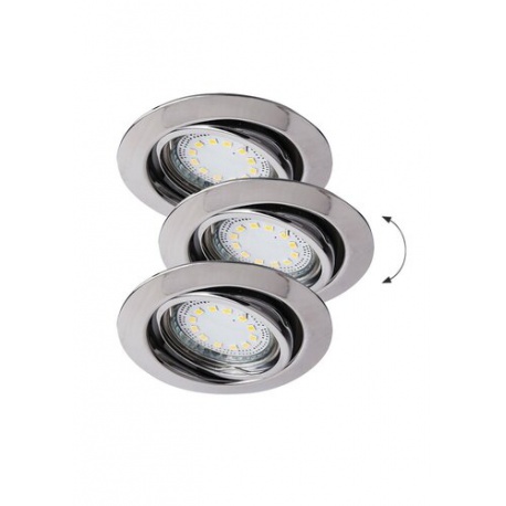 Lite, set 3x3W IP40, zápustné bodové LED svietidlo, chróm