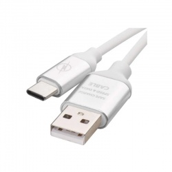 Nabíjací a dátový kábel USB-A 2.0 / USB-C 2.0, 1 m, biely