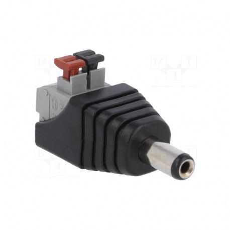 DC adaptér 5,5/2,1mm pružinové svorky, vidlica