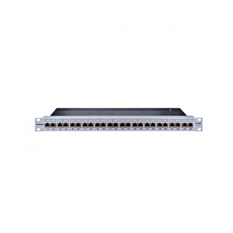 19"patchpanel DE-EMBEDDED, 24xRJ45 tienený 10 GB Tr. EA, 1U