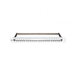 19" patchpanel pre 24 modulov (SFA/SFB) neosadený 1U RAL7035