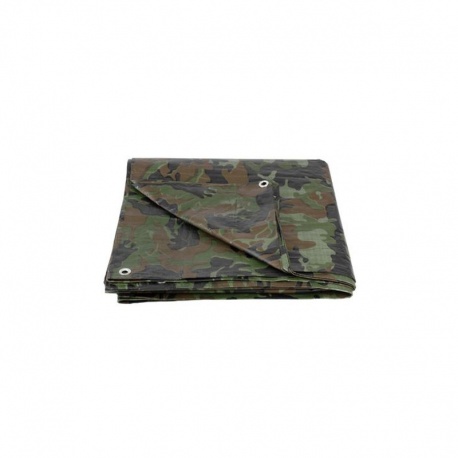 Plachta Tarpaulin Khaki 2x3 m, 80 g/m, zakrývacia plachta, oliva/kamufláž, s okami